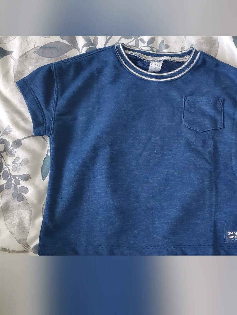 Toddler Boys Blue Pocket T-Shirt | Size 3T | Everyday Essential